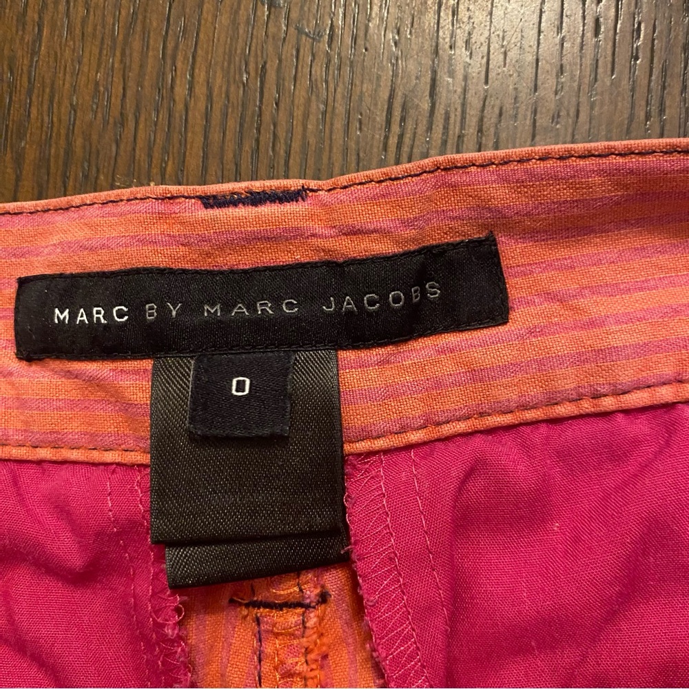 Marc by Marc Jacobs Coral Purple Striped Cotton Shorts Size 0 - Picture 3 of 7